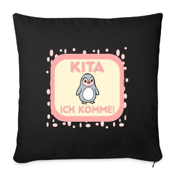 first day of daycare - Sofa pillowcase 17,3'' x 17,3'' (45 x 45 cm) - black - Front