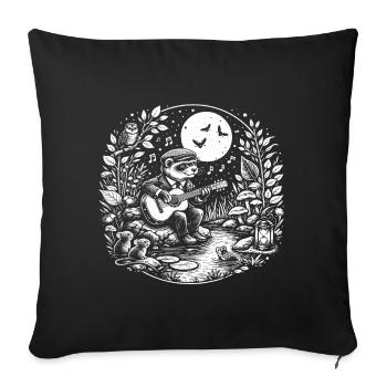 Ferret Guitarist on the Lake Magic Illustration - Sofa pillowcase 17,3'' x 17,3'' (45 x 45 cm) - black - Front