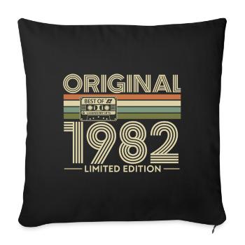 1982 Retro Limited Edition Boombox - Sofa pillowcase 17,3'' x 17,3'' (45 x 45 cm) - black - Front