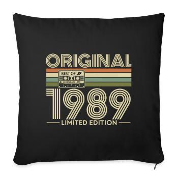 Original 1989 édition limitée cassette - Housse de coussin décorative 45 x 45 cm - noir - Devant