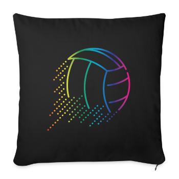 Ballon de volley-ball - Housse de coussin décorative 45 x 45 cm - noir - Devant