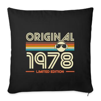 Original 1978 Limited Edition Retro - Sofa pillowcase 17,3'' x 17,3'' (45 x 45 cm) - black - Front