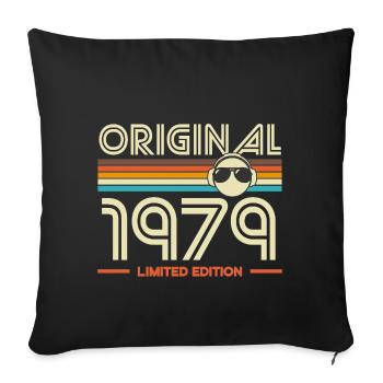 Original 1979 Edition Retro Tee - Housse de coussin décorative 45 x 45 cm - noir - Devant