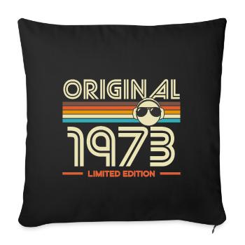 Vintage 1973 Limited Edition - Sofa pillowcase 17,3'' x 17,3'' (45 x 45 cm) - black - Front