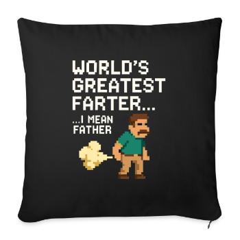 T-shirt drôle pour la fête des pères pour un papa gamer Pixel Art - Housse de coussin décorative 45 x 45 cm - noir - Devant