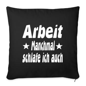 Work - Sofa pillowcase 17,3'' x 17,3'' (45 x 45 cm) - black - Front