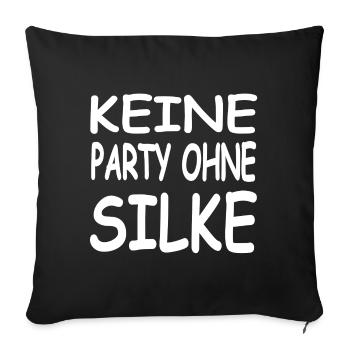Soie - Housse de coussin décorative 45 x 45 cm - noir - Devant