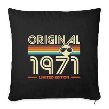 1971 Édition Limité Vintage - Housse de coussin décorative 45 x 45 cm - noir - Devant