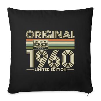 Original 1960s Limited Edition Cassette - Sofa pillowcase 17,3'' x 17,3'' (45 x 45 cm) - black - Front