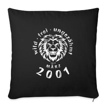 Sauvages, libres et indomptés depuis 03/2001 - Housse de coussin décorative 45 x 45 cm - noir - Devant