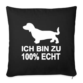 Dackel - Sofakissenbezug 45 x 45 cm - Schwarz - Vorne