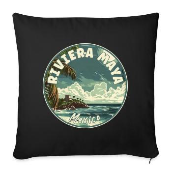 Experience Paradise In Riviera Maya - Mexico - Sofa pillowcase 17,3'' x 17,3'' (45 x 45 cm) - black - Front