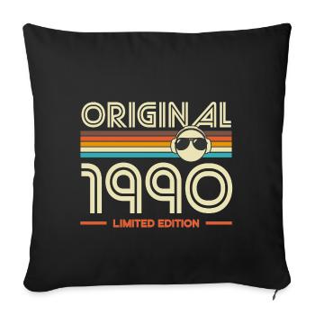 Original 1990 Edition Vintage Stripes - Sofa pillowcase 17,3'' x 17,3'' (45 x 45 cm) - black - Front