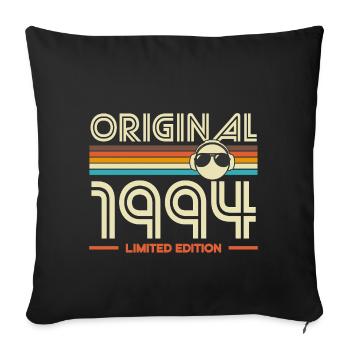 Original 1994 édition limitée rétro - Housse de coussin décorative 45 x 45 cm - noir - Devant