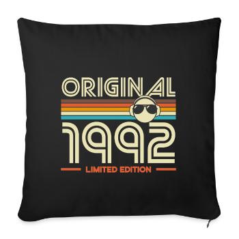 Original 1992 Rétro - Housse de coussin décorative 45 x 45 cm - noir - Devant