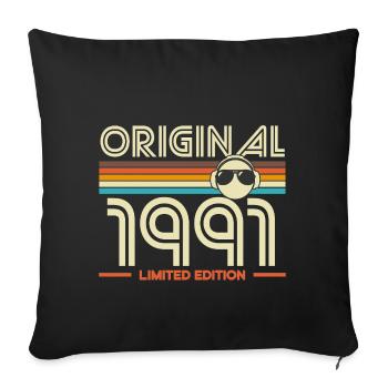 Originale limitierte Edition von 1991 - Sofakissenbezug 45 x 45 cm - Schwarz - Vorne