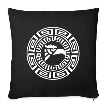 Emblème de l'aigle blanc - Housse de coussin décorative 45 x 45 cm - noir - Devant