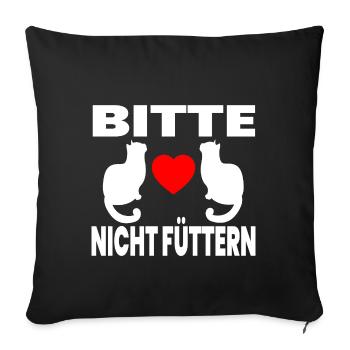 félin - Housse de coussin décorative 45 x 45 cm - noir - Devant