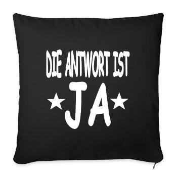 yes - Sofa pillowcase 17,3'' x 17,3'' (45 x 45 cm) - black - Front