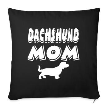 Dachshund - Sofa pillowcase 17,3'' x 17,3'' (45 x 45 cm) - black - Front