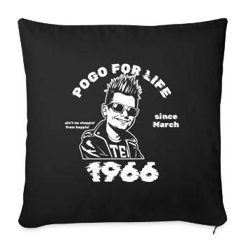 60. Anniversaire Pogo à vie depuis 03/1966 - Housse de coussin décorative 45 x 45 cm - noir - Devant