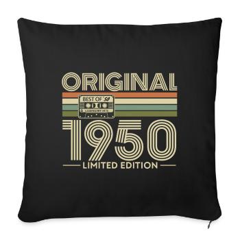 Original 1950 Limited Edition Retro Cassette - Sofa pillowcase 17,3'' x 17,3'' (45 x 45 cm) - black - Front