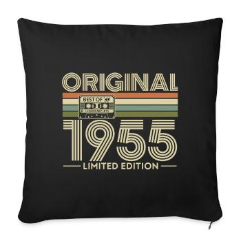 Original 1955 Héritage Retro - Housse de coussin décorative 45 x 45 cm - noir - Devant