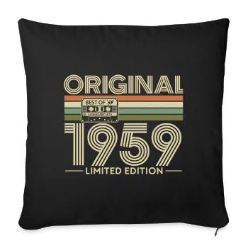 1959 Limited Edition Cassette - Sofa pillowcase 17,3'' x 17,3'' (45 x 45 cm) - black - Front