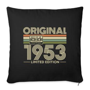 1953 Limited Edition Retro Cassette - Housse de coussin décorative 45 x 45 cm - noir - Devant