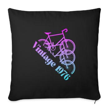 Millésime 1976 - Housse de coussin décorative 45 x 45 cm - noir - Devant