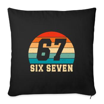 67 Six Seven Brainrot  - Sofakissenbezug 45 x 45 cm - Schwarz - Vorne
