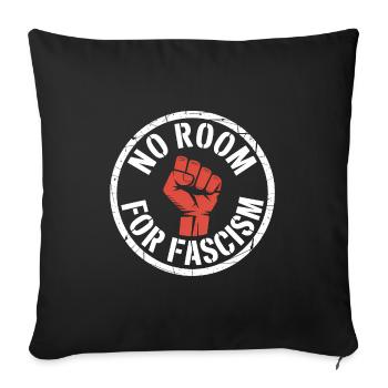 Pas de place pour le fascisme - Antifa Merch - Housse de coussin décorative 45 x 45 cm - noir - Devant