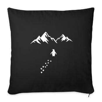 Pingouin solitaire seul - Housse de coussin décorative 45 x 45 cm - noir - Devant