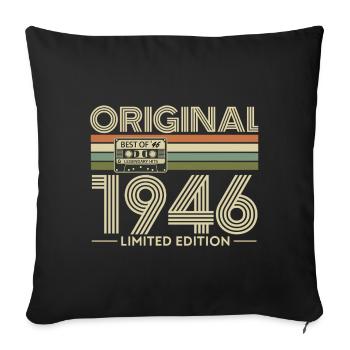 Original 1946 Édition Limitée Retro - Housse de coussin décorative 45 x 45 cm - noir - Devant