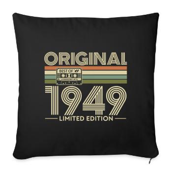 Original 1949 Édition Limitée Retro - Housse de coussin décorative 45 x 45 cm - noir - Devant