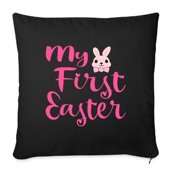 Mon premier lapin de Pâques - Housse de coussin décorative 45 x 45 cm - noir - Devant