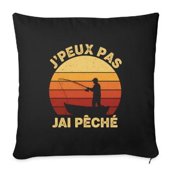 I can't I have Sunset Fishing - Sofa pillowcase 17,3'' x 17,3'' (45 x 45 cm) - black - Front