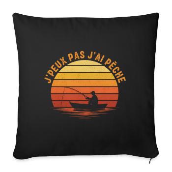 I can't I fished - Sofa pillowcase 17,3'' x 17,3'' (45 x 45 cm) - black - Front