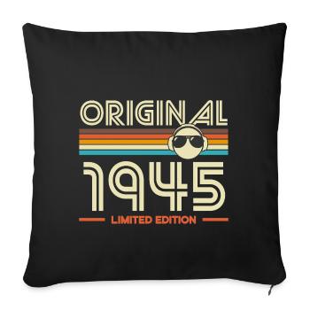 Original 1945 Retro Edition - Housse de coussin décorative 45 x 45 cm - noir - Devant