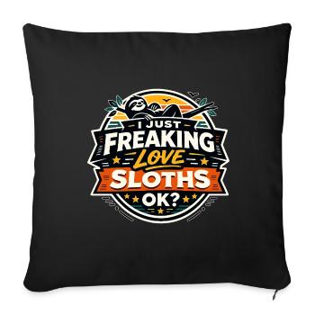 J’adore les paresseux - Housse de coussin décorative 45 x 45 cm - noir - Devant