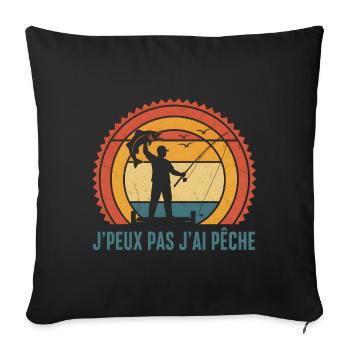 J'ai Pêche Retro Crépuscule - Sofa pillowcase 17,3'' x 17,3'' (45 x 45 cm) - black - Front