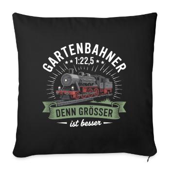 Gartenbahn Eisenbahn Garten Spur G Modelleisenbahn - Sofakissenbezug 45 x 45 cm - Schwarz - Vorne