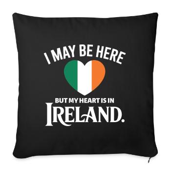 Conception du battement cardiaque irlandais - Housse de coussin décorative 45 x 45 cm - noir - Devant