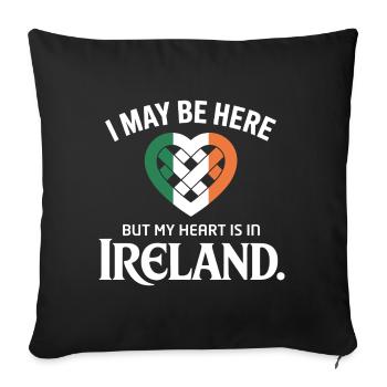 T-shirt Heart in Ireland Pride - Housse de coussin décorative 45 x 45 cm - noir - Devant