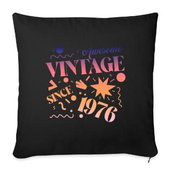 Vintage 1976 - Sofa pillowcase 17,3'' x 17,3'' (45 x 45 cm) - black - Front