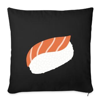 Illustration minimale de Nigiri au saumon - Housse de coussin décorative 45 x 45 cm - noir - Devant