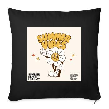 Summer Vibes Design - Sofa pillowcase 17,3'' x 17,3'' (45 x 45 cm) - black - Front