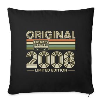 Original 2008 Vibes Retro Cassette - Sofa pillowcase 17,3'' x 17,3'' (45 x 45 cm) - black - Front