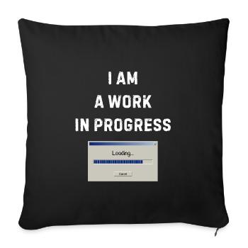 Work in progress – Loading bar - Sofa pillowcase 17,3'' x 17,3'' (45 x 45 cm) - black - Front