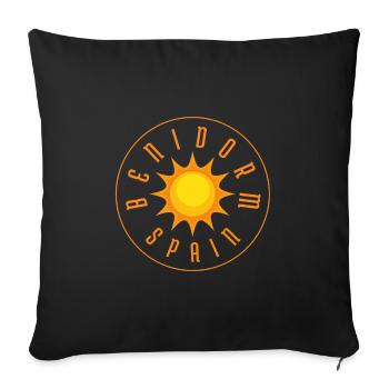Benidorm Sunburst Circle Logo Badge - Sofa pillowcase 17,3'' x 17,3'' (45 x 45 cm) - black - Front